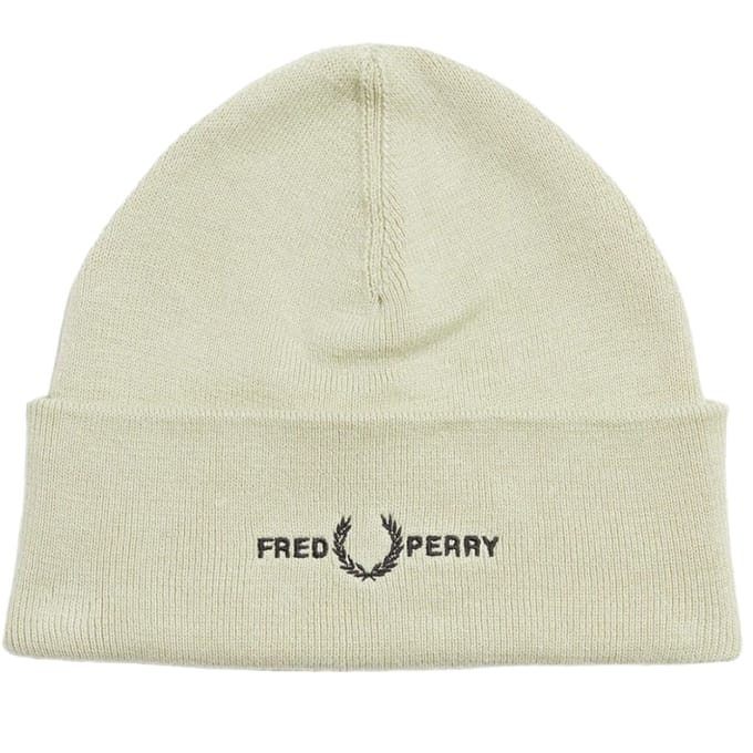 Fred Perry grafisch logo lichte oestercrème muts
