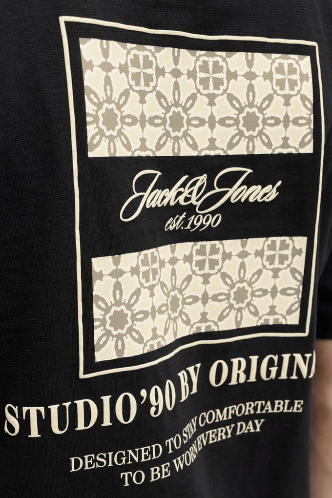 Jack & Jones T-shirt Jorcassis Aop Element Tee Ss Cn 12295061 Black Mannen Maat - S