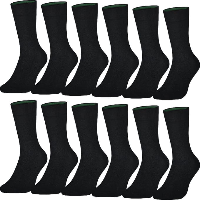 BENYSON® Benyson Bamboe Sokken Naadloos - Unisex - 12 paar - Zwart - Maat 35/40