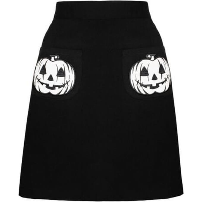 Hell Bunny - Gothic Minirok - Skelli Skirt - XS tot L - voor Vrouwen - zwart-wit
