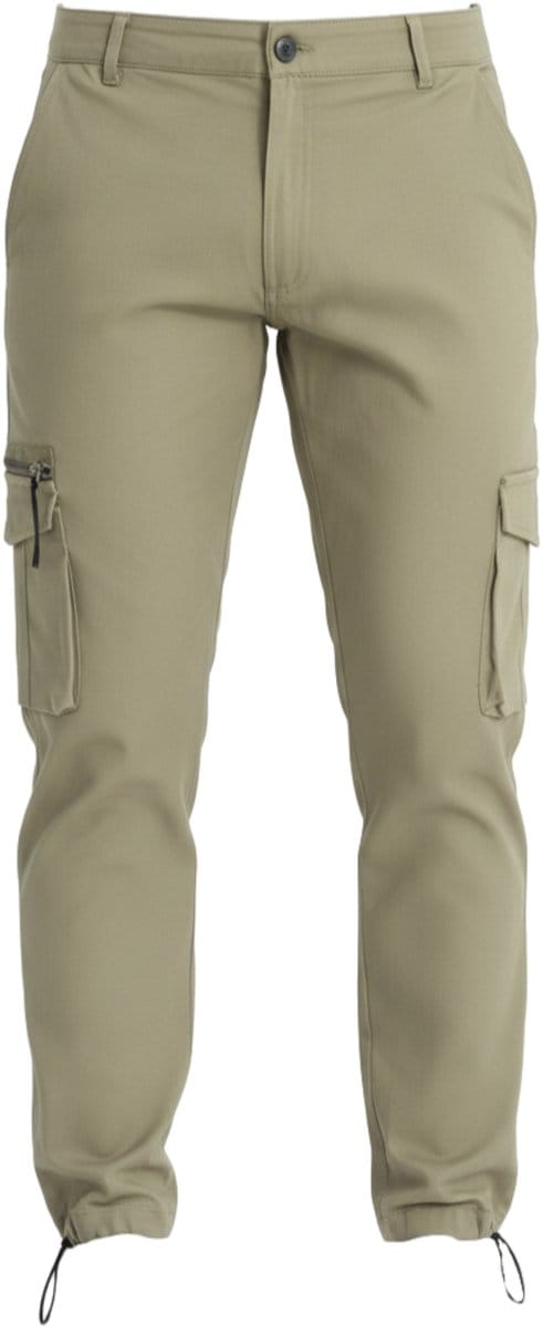 OMBRE Broek - Regular Fit - Katoen - Rits Olijf XXL