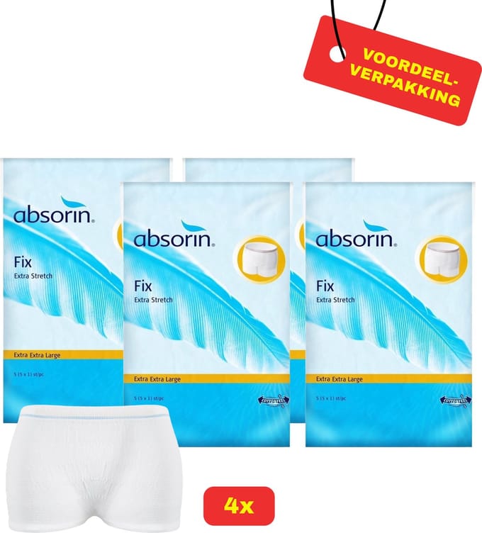 2x Absorin Fix Extra Stretch Maat XXL - 2x 5 stuks - Voordeelverpakking!