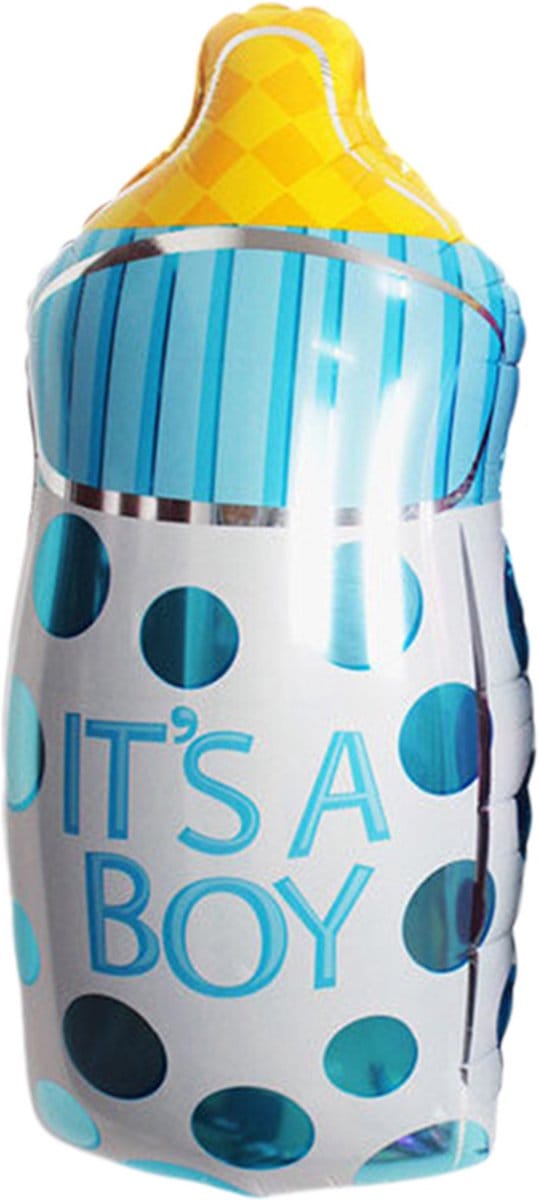 DW4Trading Folieballon Babyfles It's A Boy - Babyshower - 23x43 cm - Blauw