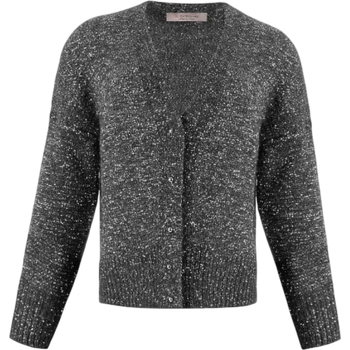 vest vrouw d.exterior - sequin soft vest kort - grijs