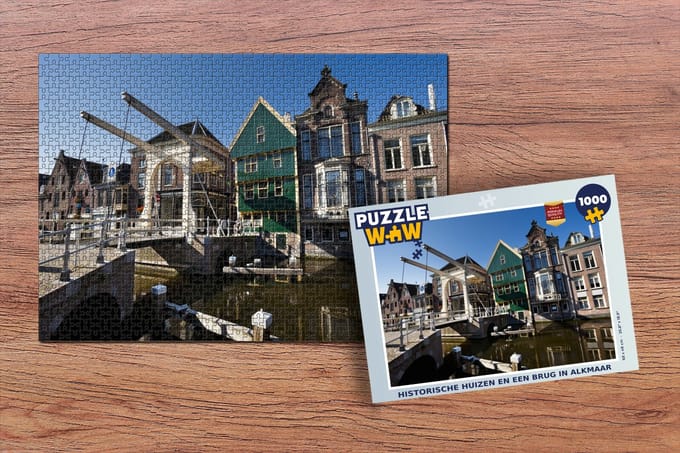 Puzzel Alkmaar - Brug - Huizen - Legpuzzel - Puzzel 1000 stukjes volwassenen