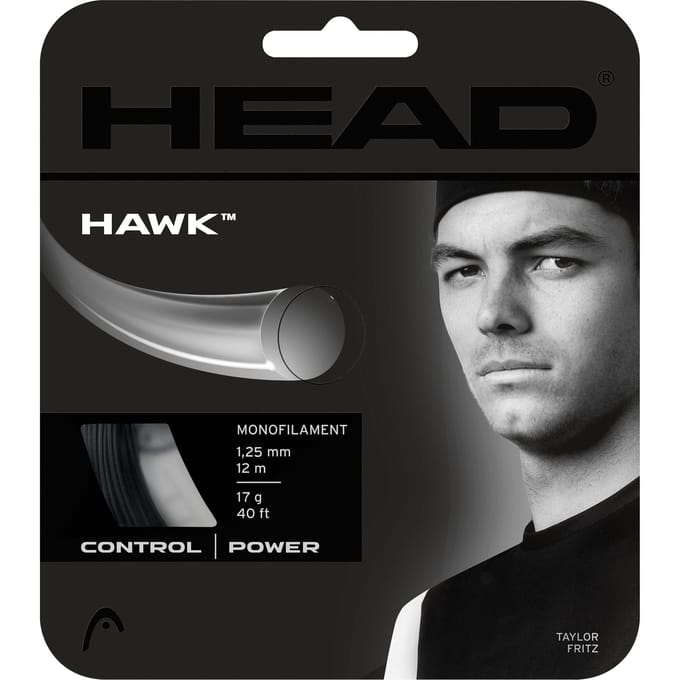 HEAD Hawk Tennisnylon 12m Zwart 1.30mm - Controle & Snelheid