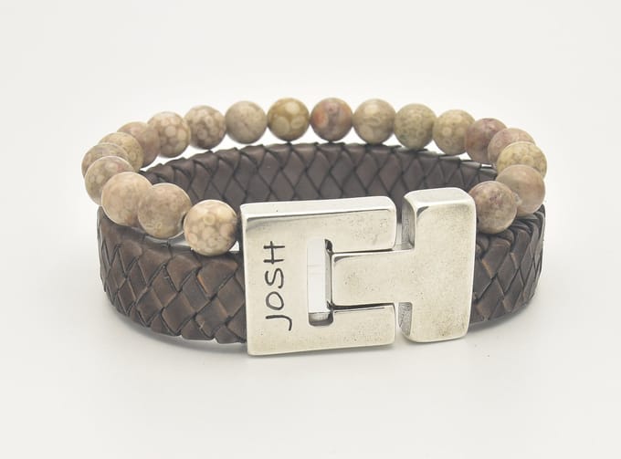 Josh-24966-Armband-Taupe-Heren-21,5cm