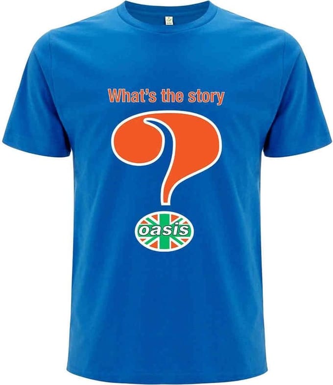 Oasis - Question Mark Heren T-shirt - S - Blauw