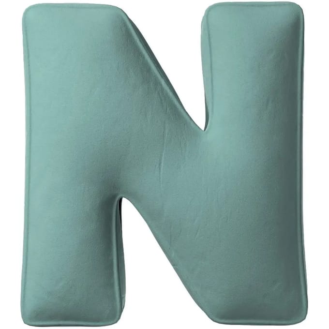 Kussen letter n Yellow Tipi Posh Velvet