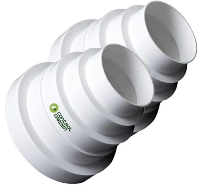 Ventilatie Verloopstuk - Koppeling Buis - Luchtstroom Optimaliseren - Universele Diameter - 80-150 mm - Wit