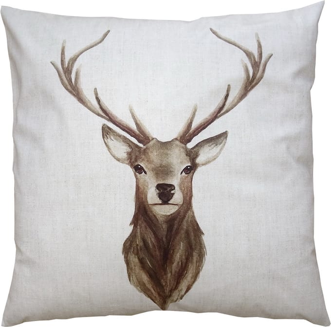Clayre & Eef Kussenhoes 45x45 cm Beige Bruin Polyester Hert