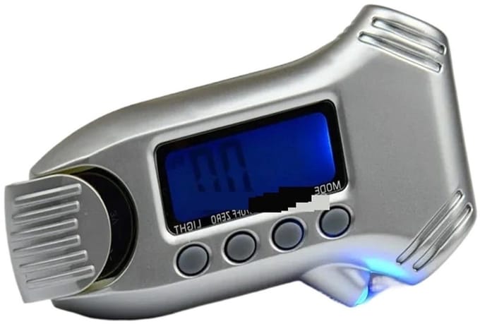 Bandenprofielmeter - Bandenspanningsmeter - Veilig Rijden - 3-in-1 Multifunctioneel - 0-100 PSI - Grijs