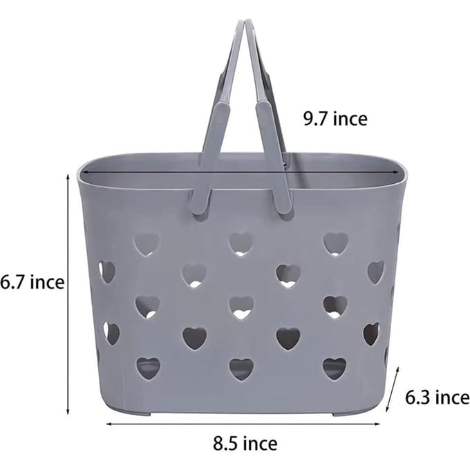 Draagbare opvouwbare douchemand (opbergmand *1) Grijs 24,5*16,5cm 24.5*16.5cm grijze kleur