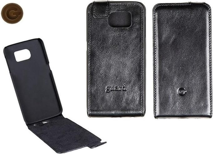 GUARD Lederen flipcase voor Samsung Galaxy S6 zwart