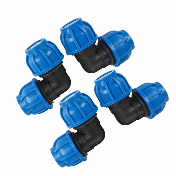 4 Stuks PE Plastic 32mm naar 32mm Elleboog Adapter Connector Waterleiding Fitting Accessoires