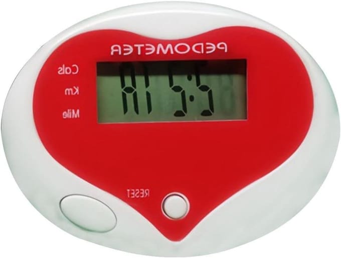 Stappenteller Hartvorm - Pedometer Loopmeter - Dagelijkse Beweging Meten - Met Clip Ontwerp - 5.1 x 4.3 x 2.1 cm
