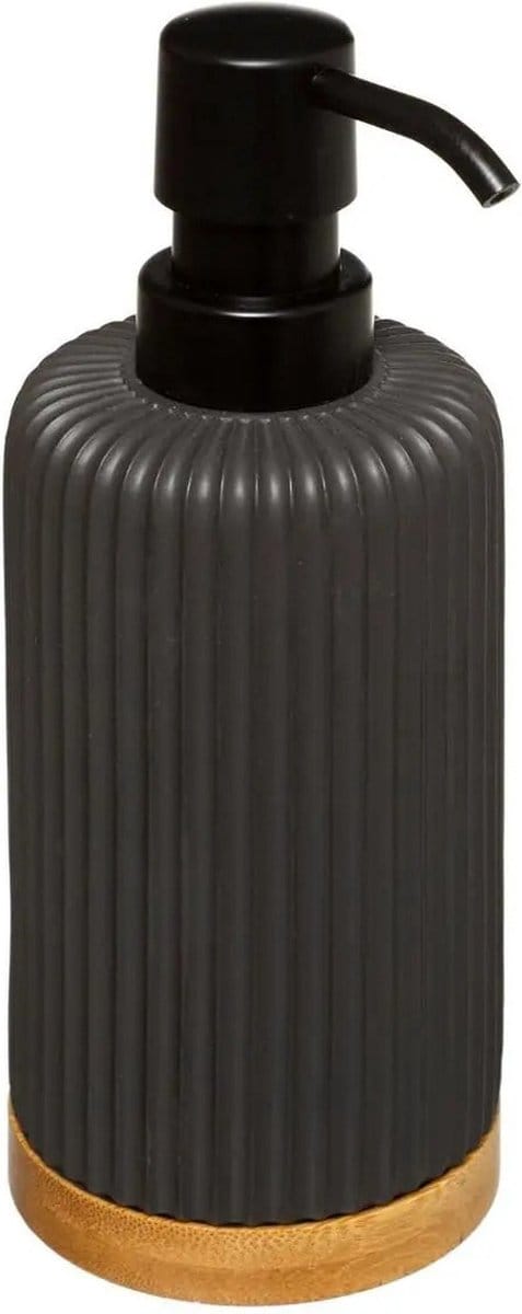 5Five Zeeppompje/dispenser - kunststeen - antraciet - 270 ml - navulbaar - toilet/badkamer/toilet