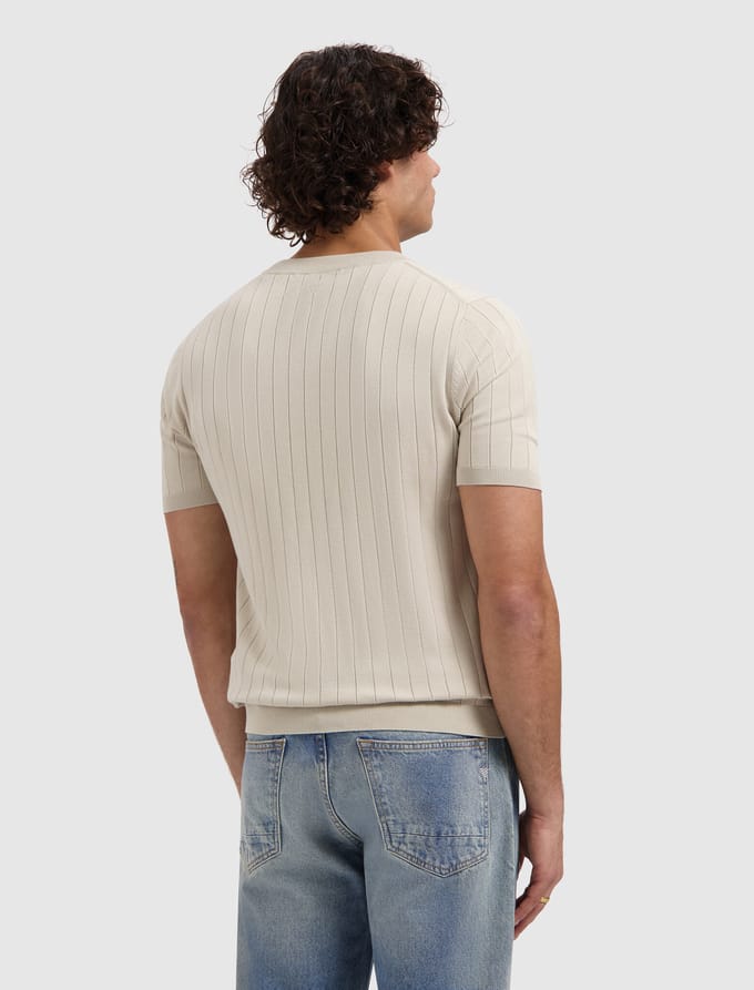 Pure Path Drop-Needle Knitted T-shirt Sand (26010808 - 46)