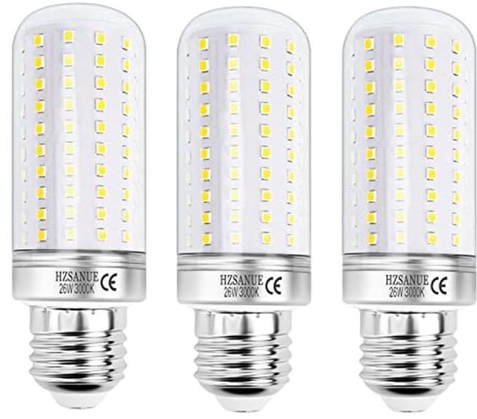 E27 LED Warm White Corn Lamp 26W - 200W Equivalent, 2900Lm, Non-Dimmable - Pack of 3