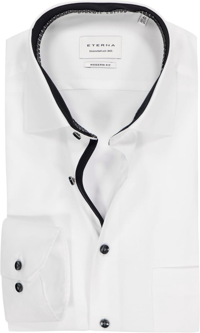 ETERNA modern fit overhemd - twill - wit