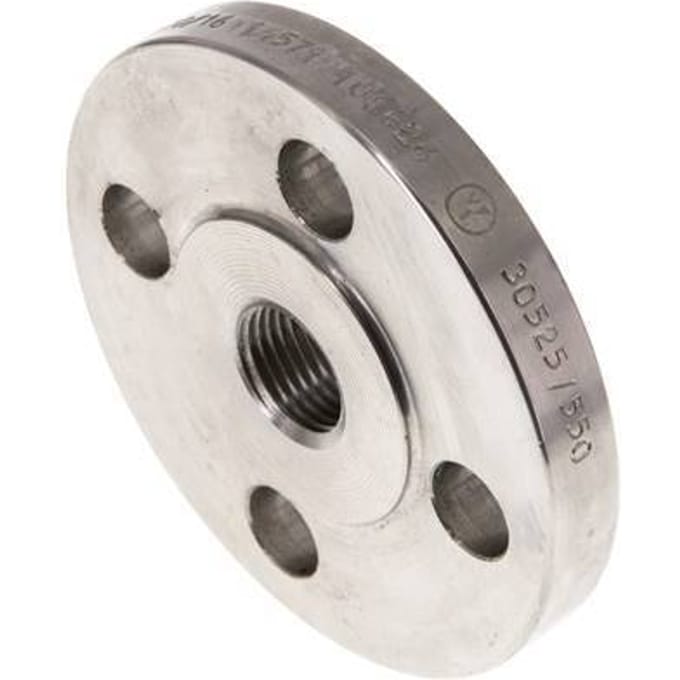 Draadflens DN15-PN16 Rp 1/2'' RVS 1.4571 DIN 2566