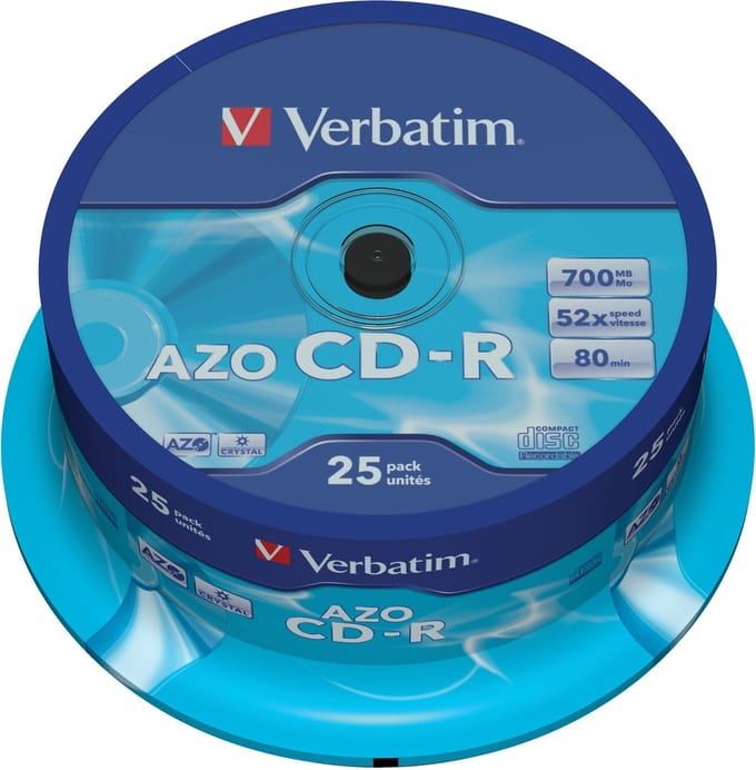 Verbatim 43352 CD-R AZO Crystal Schijven - 25 stuks / Spindel