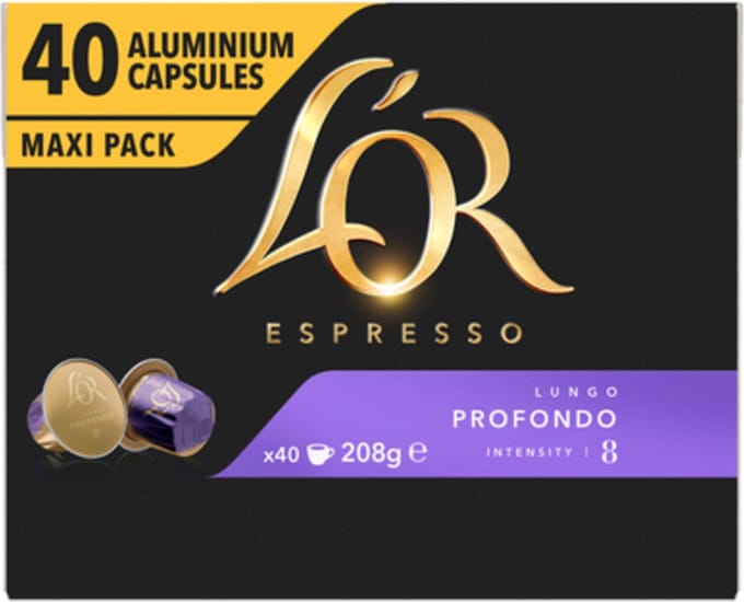L'OR Espresso Koffiecups Profondo - 5 x 40 stuks - Voordeelverpakking