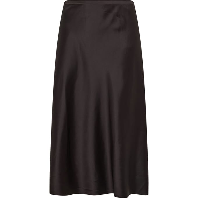 Yours London Chocoladebruine Schuingesneden Satijnen Rok Size 48