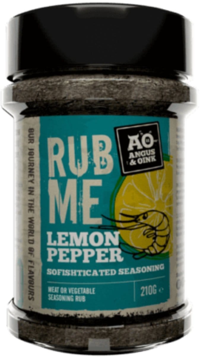 Angus & Oink | Kruidenmix | Lemon Pepper Rub | Glutenvrij, Vegan, 200g