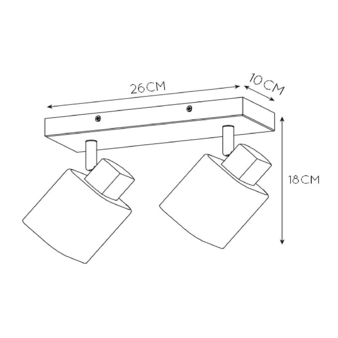 Lucide ALION - Plafondspot (Plafondlamp) - 2xE14 - Zwart