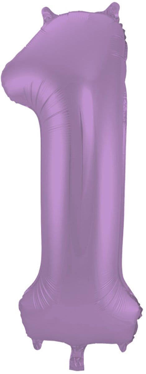 Folat - Folieballon Cijfer 1 Paars Metallic Mat - 86 cm