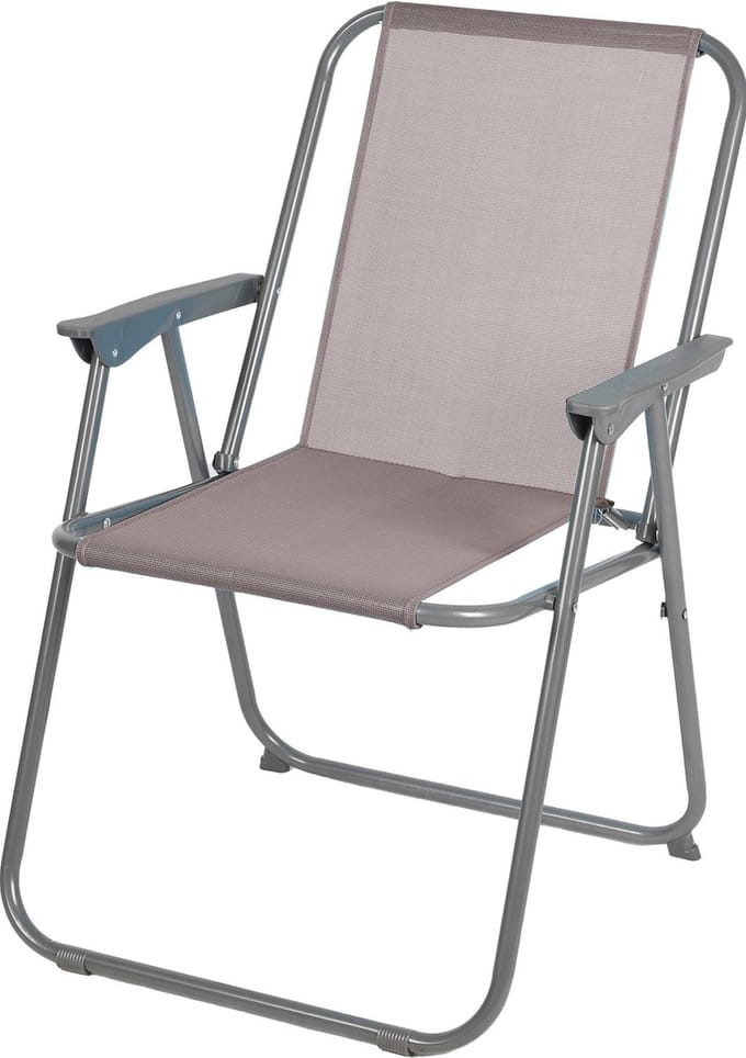 Sunnydays Picnic camping/strand stoel - aluminium - inklapbaar - beige - L53 x B55 x H75 cm