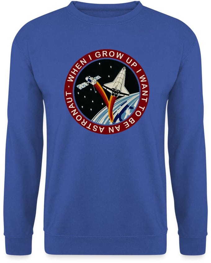 NASA When I grow Up I Want to Be An Astronaut Sweater Heren