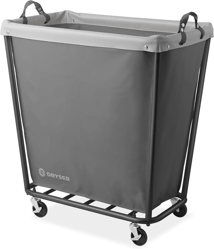Grote Rolbare Wasmand met Stevig Stalen Frame en Verwijderbare Canvas Bak