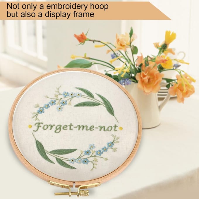 Hand Borduurring Houten Cirkel Frame voor Kruissteek Borduren Naaldkunst DIY Tool 15.5cm beige