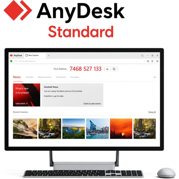 Anydesk Standard 1 Jaar Nieuwe Aankoop DACH, Benelux, Nordics, Southern Europe