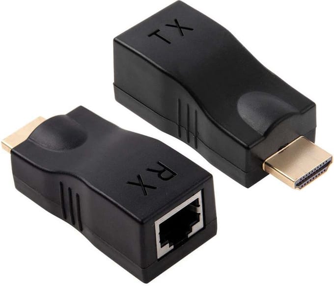 HDMI naar Ethernet (RJ45) adapter - HDMI extender adapter - tot CAT6 CAT 6 - Zwart - Provium