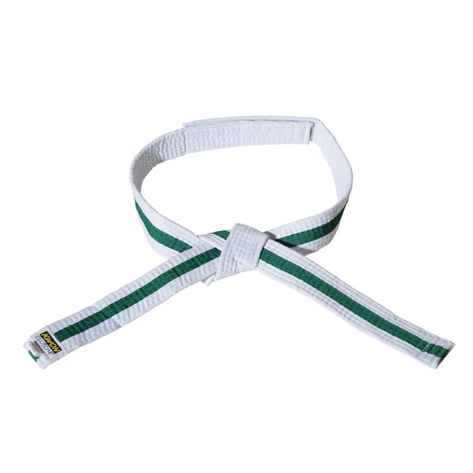Wit/groen/wit klittenband riem budō kind Kwon