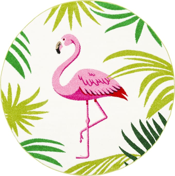 Pergamon Vloerkleed Design Faro Tropical Flamingo Round