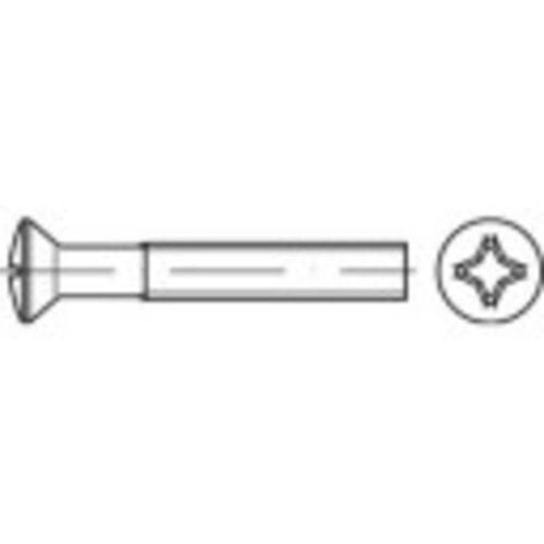 TOOLCRAFT 134678 Bolverzonken schroeven M8 40 mm Kruiskop Phillips DIN 966 Staal Galvanisch verzinkt 100 stuk(s)