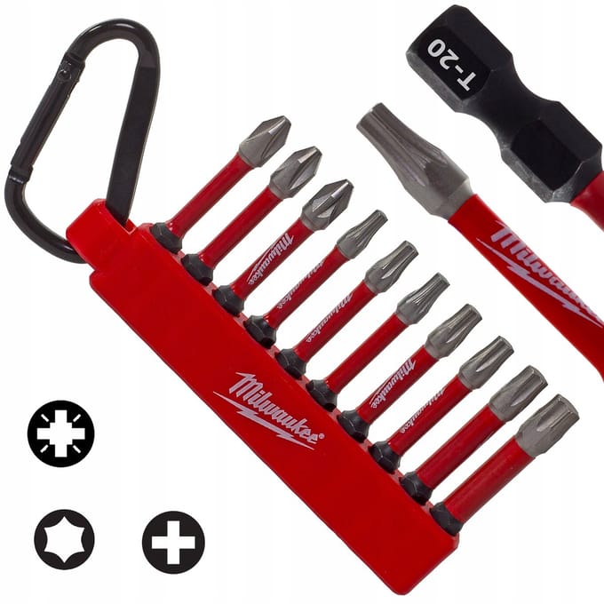 Milwaukee SHOCKWAVE Impact Bits 50mm Set 10 Stuks PH PZ TORX