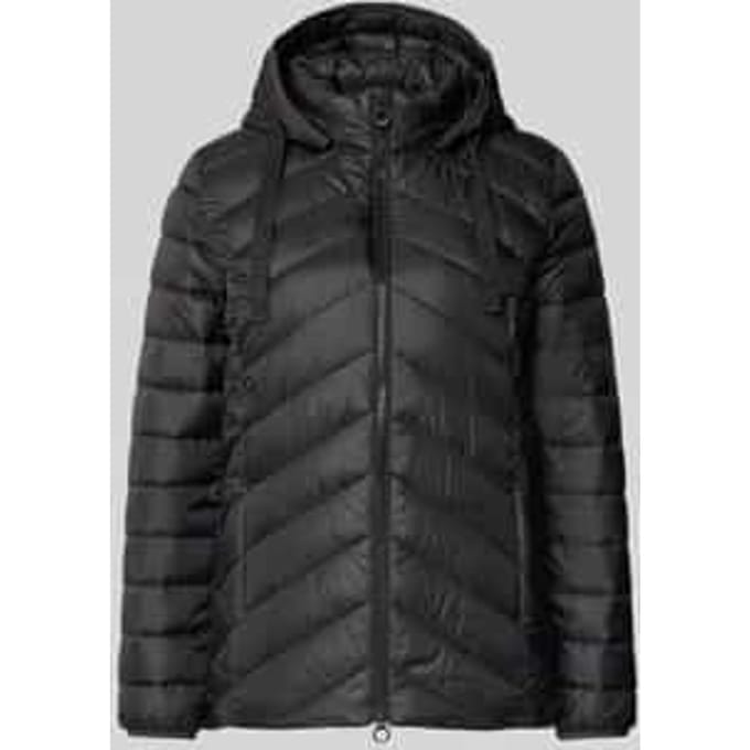 Shaped fit gewatteerd jack met labelprint