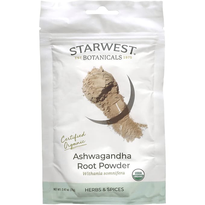 Starwest Botanicals, Poudre de Racine d'Ashwagandha Bio, 2,47 oz (70 g)