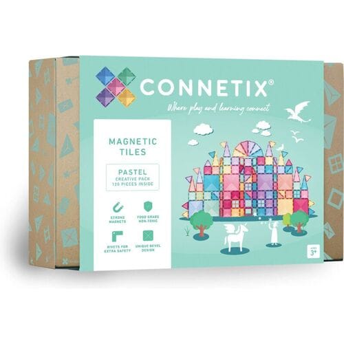 CONNETIX - Magnetisch Tegels - Pastel Creatief Pakket - 120 Stuks - Magnetisch Speelgoed