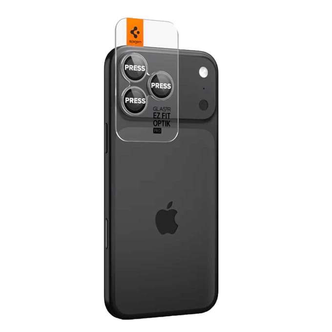 Spigen Camera Lens Protector Geschikt voor iPhone 17 Pro / 17 Pro Max - Glas.tR EZ Fit Optik Pro - 9H Tempered Glass - Gemakkelijke Installatie - Grijs 2-Pack