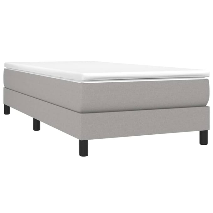 vidaXL - Boxspring - bed - 90x190 - cm - stof - lichtgrijs