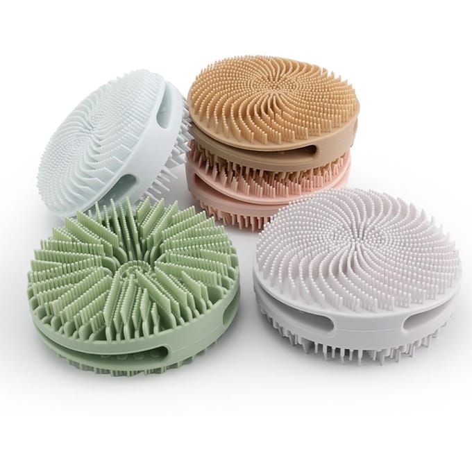 Dubbelzijdig ontwerp 2-in-1 siliconen lichaamsscrubber lichaamsbuffer scrubber voor de gevoelige huid lichaamsscrubber exfoliërende borstel groen