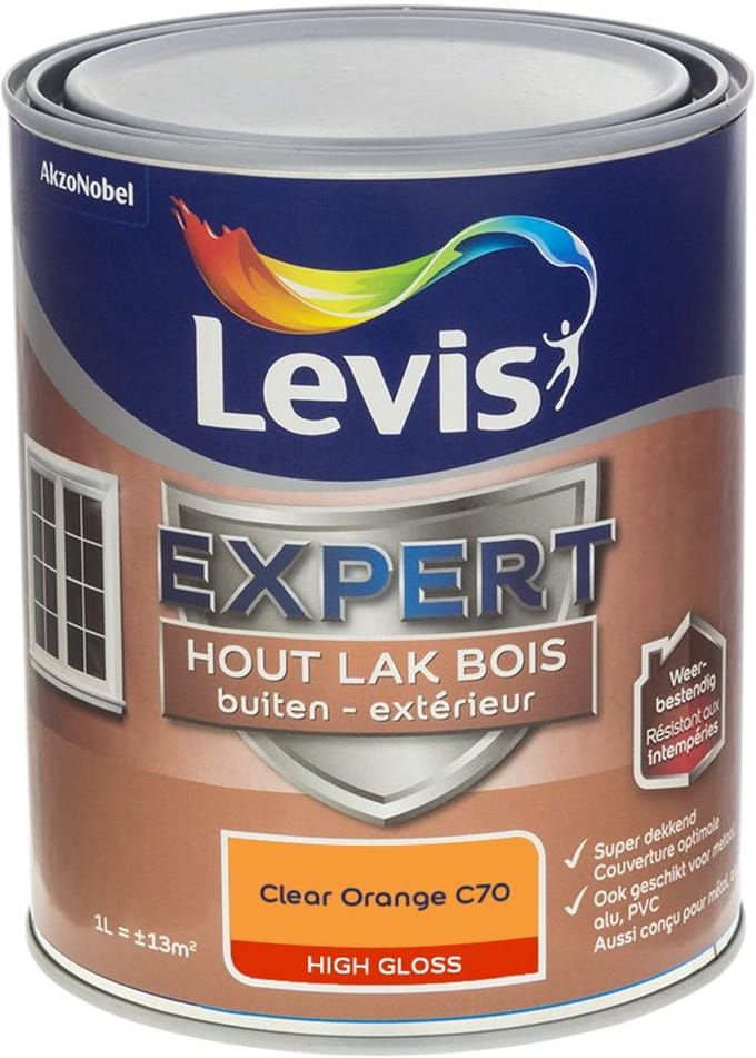 Levis - Expert Hout Lak Buiten High Gloss Mix - Clear Orange C70 - Mengverf - 1 L