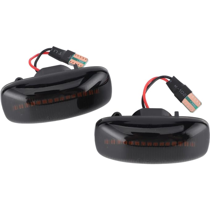 Lot de 2 feux de position latéraux clignotants à LED dynamiques de remplacement compatibles avec Nissan Maxima black