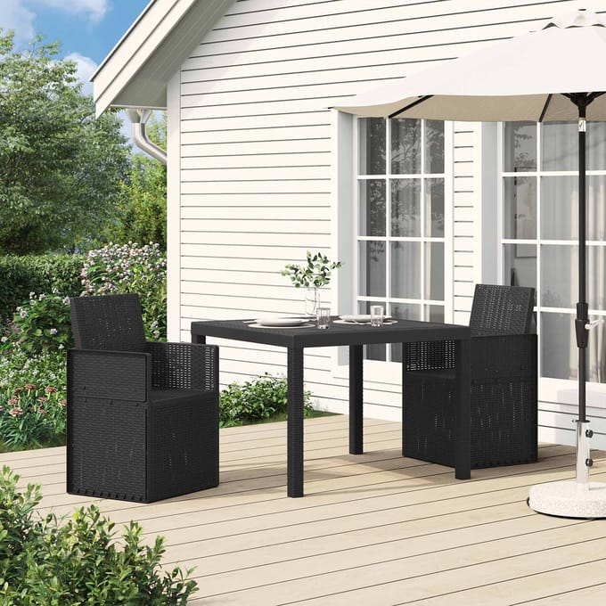 vidaXL - Tuinstoelen - 2 - pcs - Antraciet - 53 - x - 47 - x - 88,5 - cm - PP